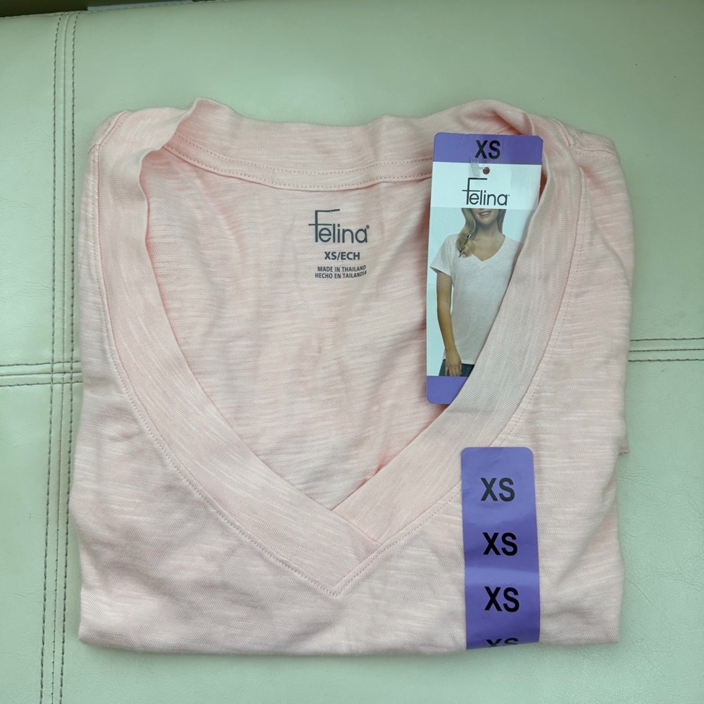 Felina Ladies V-Neck Slub Tee, XS - Picture 3 of 3